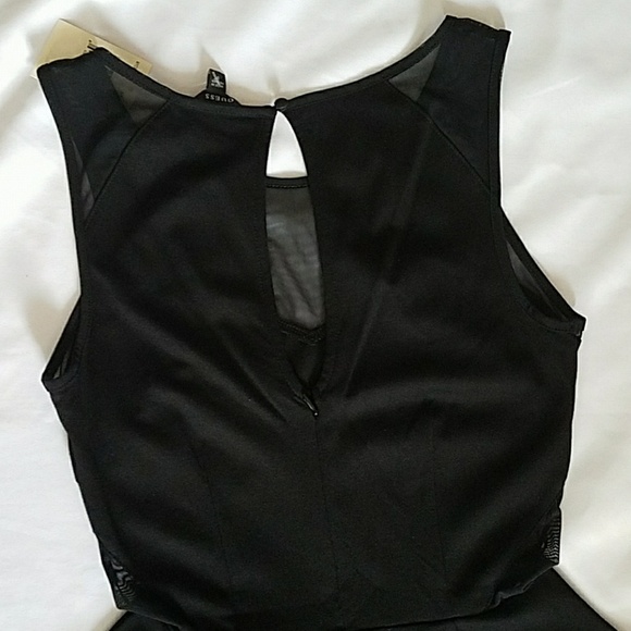 GUESS BLACK PONTE AND MESH MIX DRESS SZ S - Picture 4 of 5